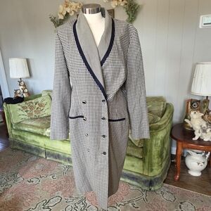 Danny & Nicole Black and White Houndstooth Blazer Coat